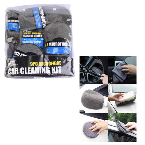 9Pcs Detailing Cars Cleaning Kit Soft Durable Material