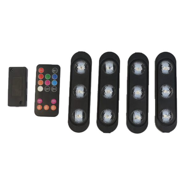 4Pcs Car RGB Music Diamond Light With Remote