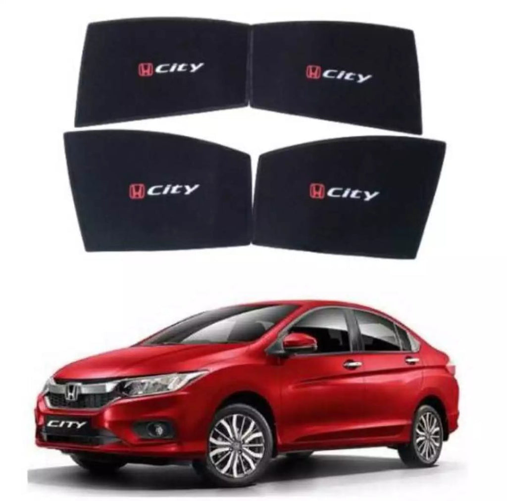 Honda City Sun Shades With Logo - 4 Pcs | Model 2021 - 2022 - New Modern Autos