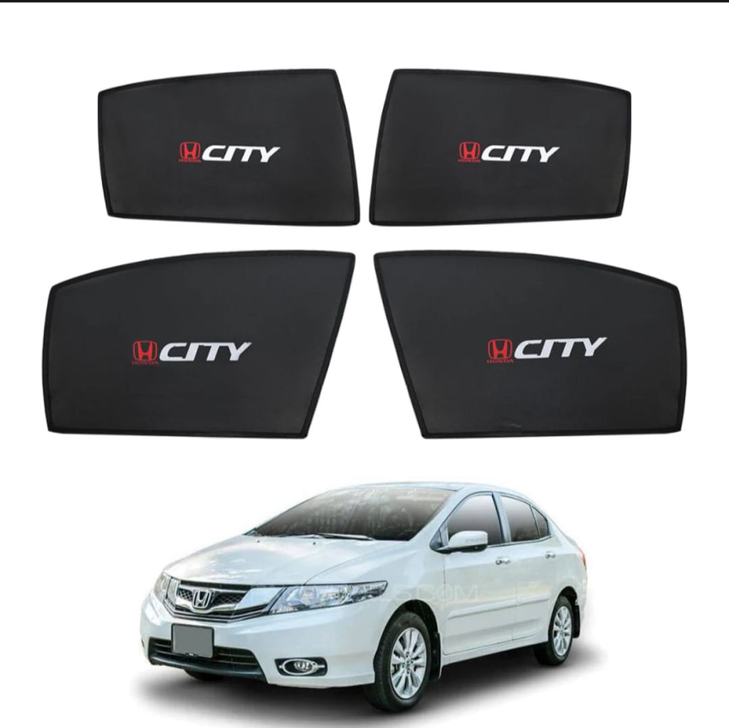 Honda City Sun Shades With Logo - 4 Pcs | Model 2009 - 2020 - New Modern Autos