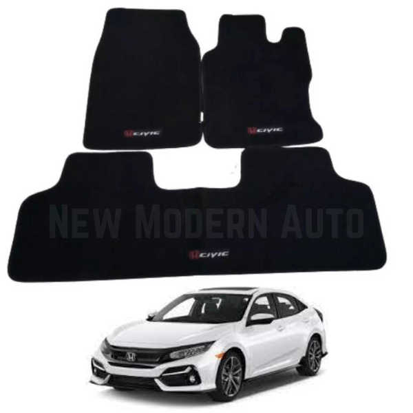 Honda Civic Carpet Floor Mats | 3 Pcs | Model 2017-2021 | Civic Floor Mats - New Modern Autos