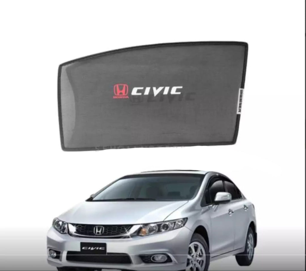 Honda Civic Sun Shades With Logo - 4 Pcs | Model 2013 - 2016