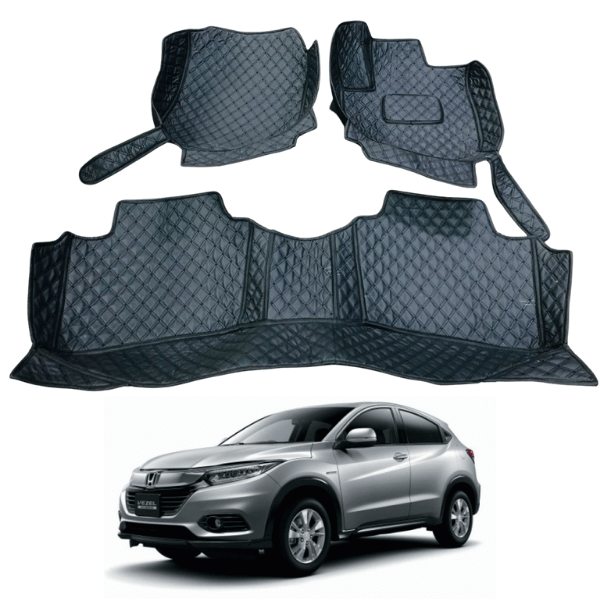 Honda Vezel 7D Floor Mats | 3 Pcs | Vezel Best Floor Mats | Vezel 7D Floor