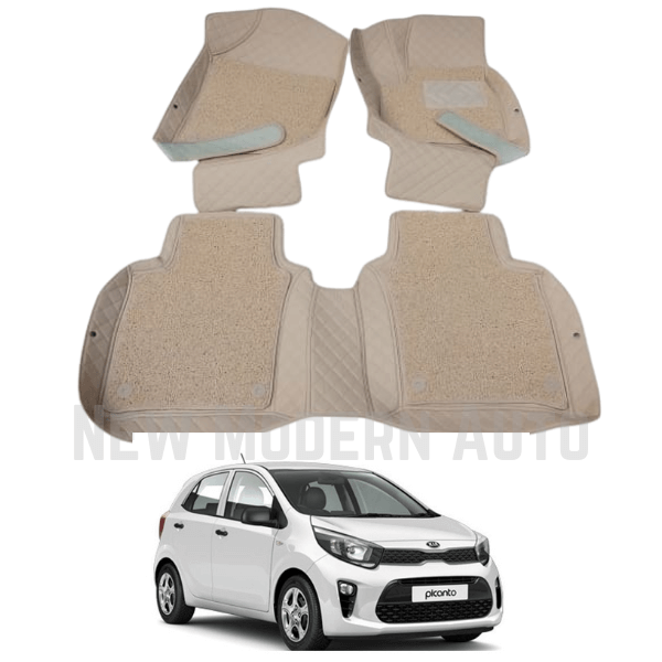 KIA Picanto 9D Floor Mats | 3 Pcs | Model 2019-2022 | KIA Picanto Best Floor Mats | Picanto 9D Floor