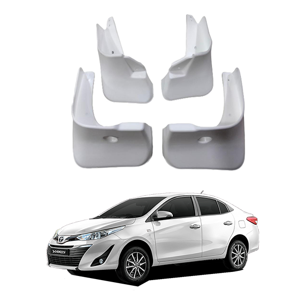 Toyota Yaris 4Pcs White Mud Flaps 2020-2022 Models