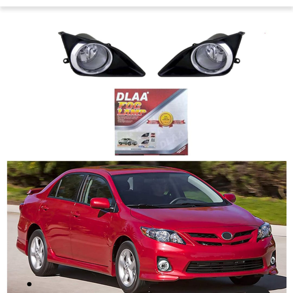 Toyota Corolla DLAA Fog Lamps Bumper Light with Chrome Trim Cover | Corolla Fog Lights | Model 2009 - 2012