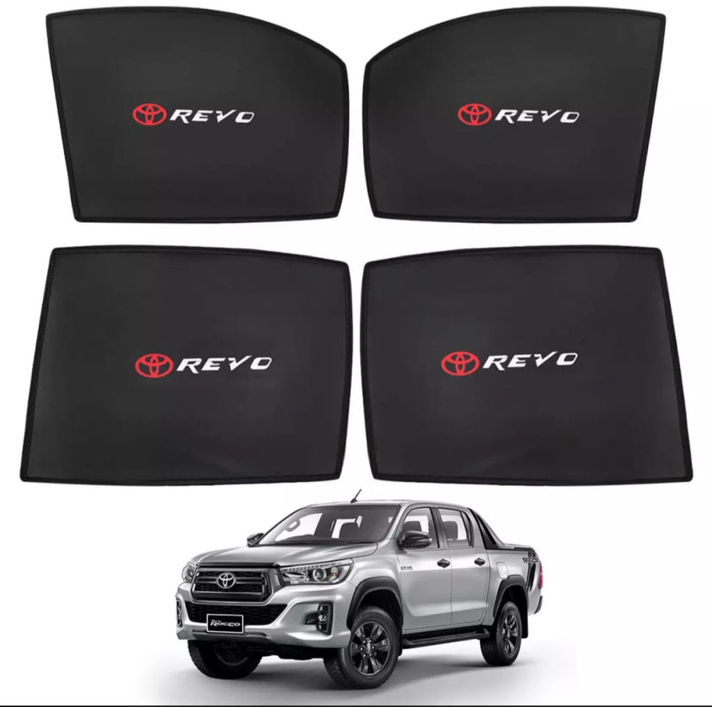 Toyota Revo Sun Shades With Logo - 4 Pcs - New Modern Autos