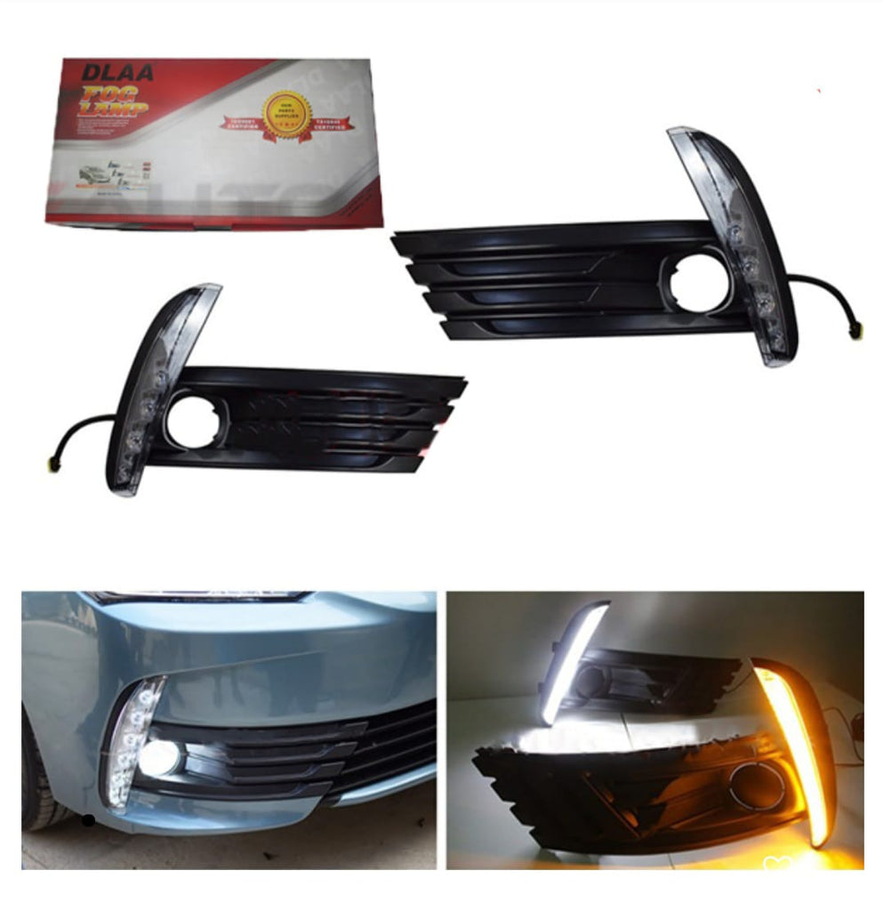 Toyota Corolla DLAA Fog Lamps Bumper Lights with Trim Cover | Model 2014 - 2022 | Corolla Fog Lights