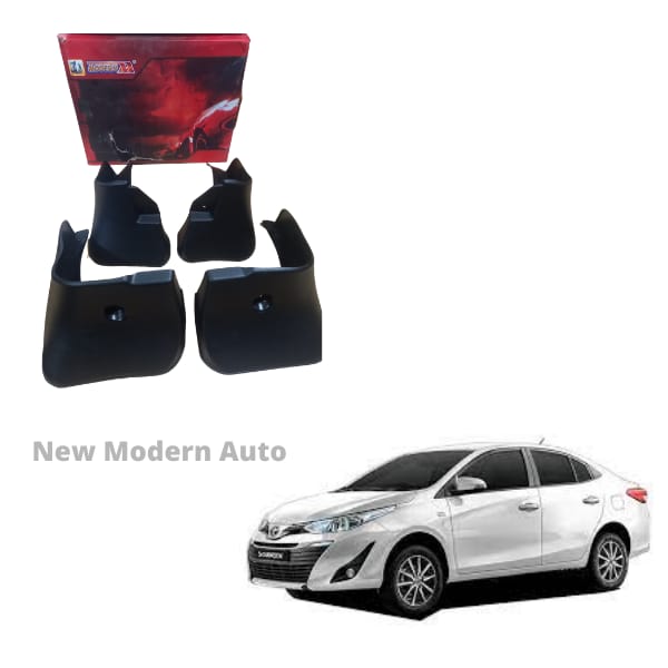 Toyota Yaris Mud Flaps 4 Pieces White Color | Car Mudguard | Fender Mud Flaps | Splash Guards