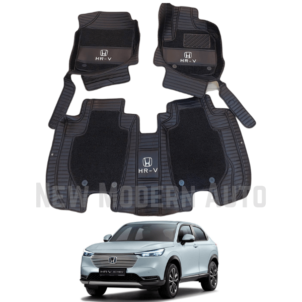 Honda HRV 9D Floor Mats with Black Grass | 3 Pcs | HRV Best Floor Mats | HRV 9D Floor