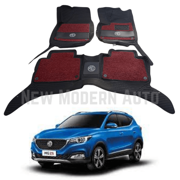 MG ZS 9D Floor Mats with Red Grass | 3 Pcs | ZS Best Floor Mats | ZS 9D Floor